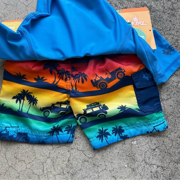 UV Skinz 3 Piece set beach Swim Shorts and Rash Guard & bucket hat vacation - Picture 3 of 4